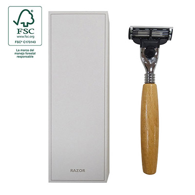 KIT AFEITAR MADERA 3H CAJA FSC AP1972