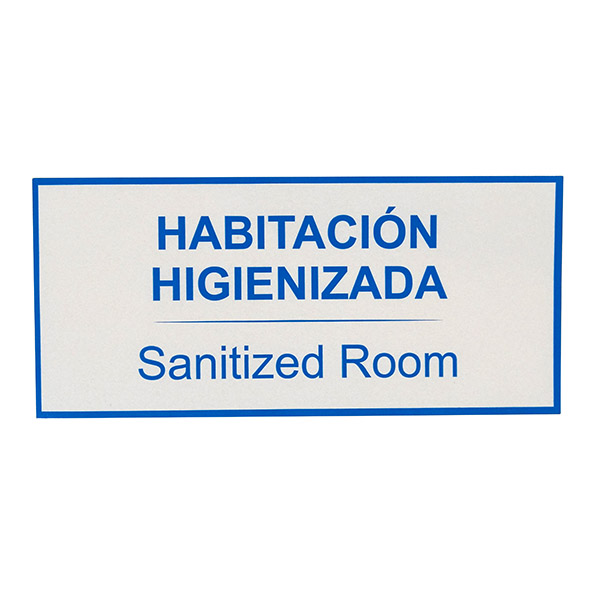 ETIQUETA HABITACIÓN HIGIENIZADA 50x110 PP STD